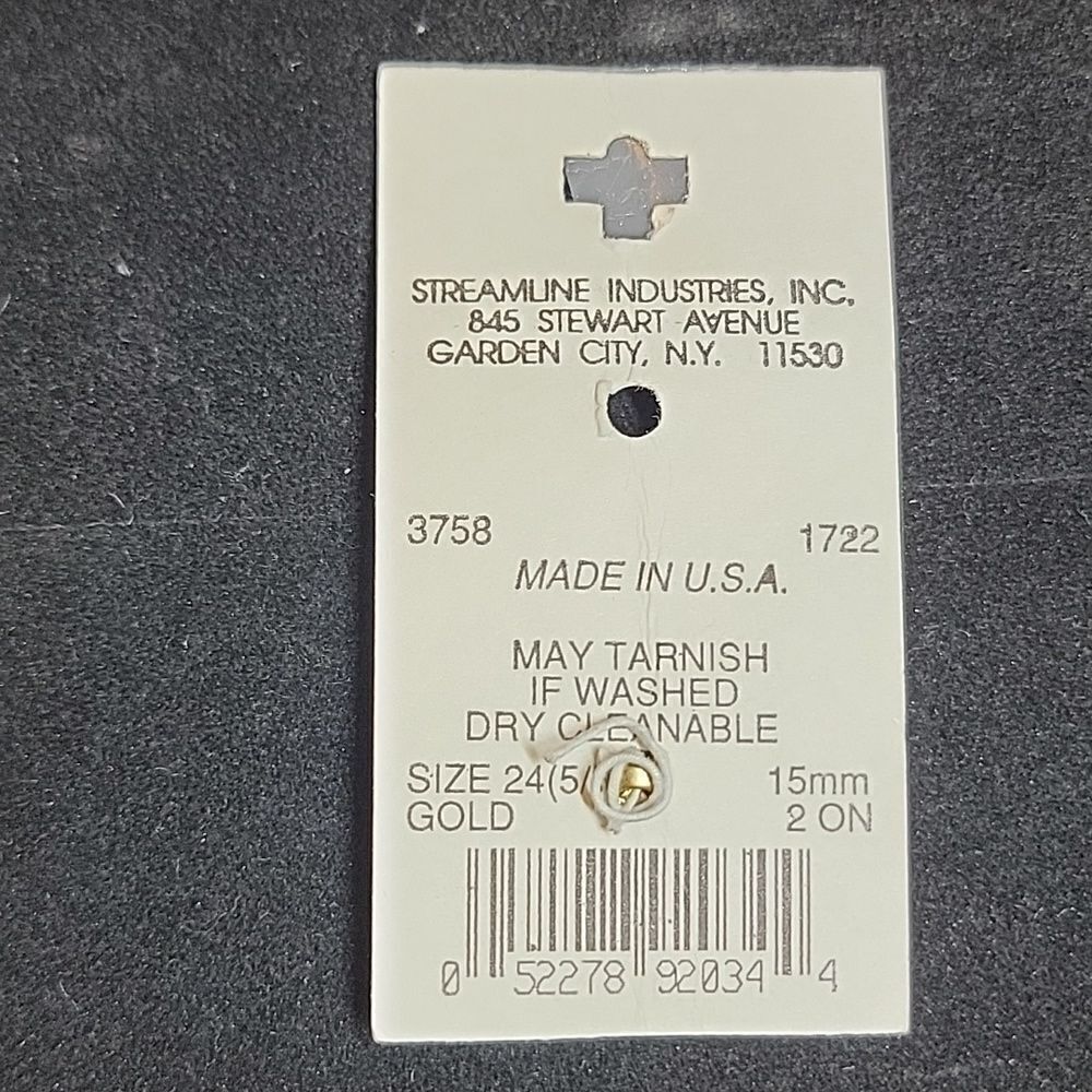 Streamline Vintage Black Gold Round Metal Button K2034 - Picture 3 of 8